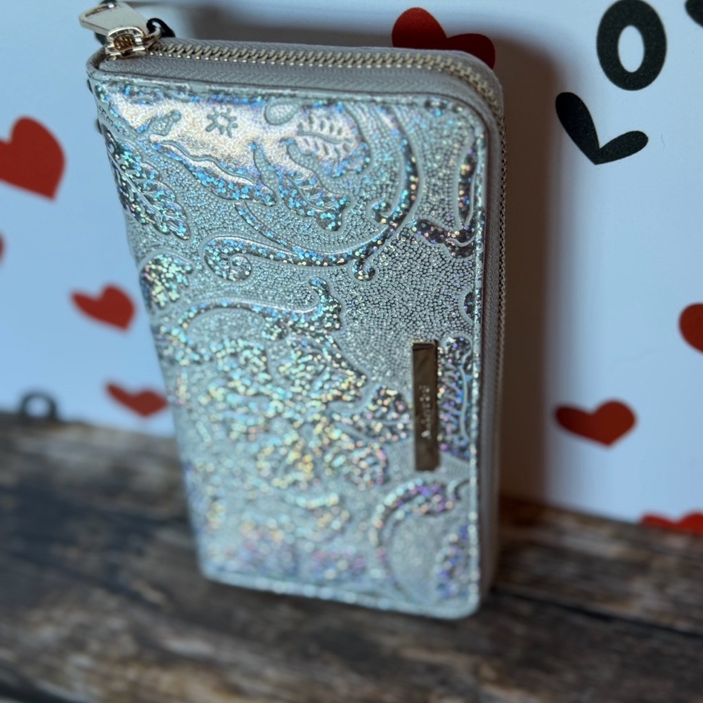Brahmin Chrome Estonia SURI Wallet Holographic Silver Chrome Sparkle NWT FIRM - Picture 8 of 11